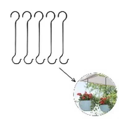 Ecofynd 16 Inch Rust Resistant Extra Large Pot Hanging Hook/S Shaped Hooks for Bird Feeders/Planters/Lanterns(Pack-5 Pcs)