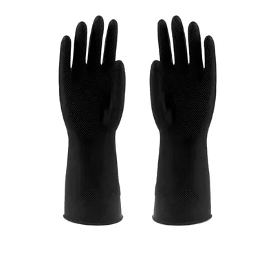 Extra Weld PS-108 Premium Black Rubber Cleaning Gloves for Dish Washing, Gardening & Cleaning(Size-M+,Pack-1 pair)