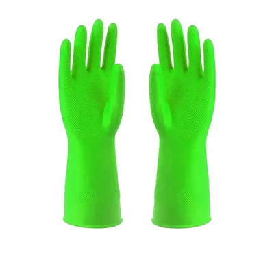 Extra Weld PS-102 Premium Green Rubber Cleaning Gloves for Dish Washing, Gardening & Cleaning(Size-M,Pack-1 pair)