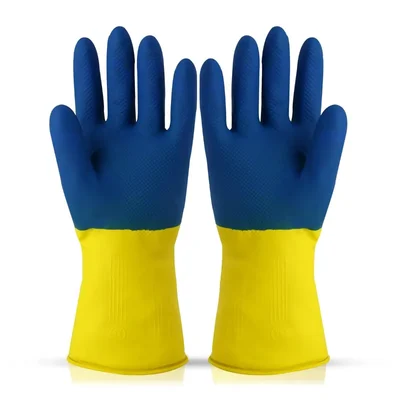 Extra Weld Heavy Duty Rubber Hand Gloves for Dishwashing, Gardening, Kitchen Cleaning (Pack-1 pair)