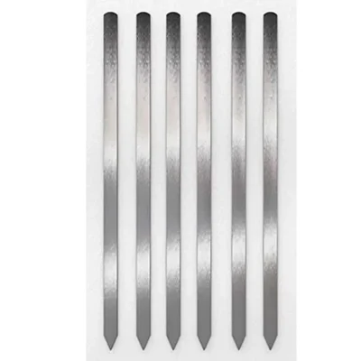 (Pack of 6) Flat Tandoor Skewers of 24 X 8 X 0.50 Inch Stainless Steel for BBQ Kebabs