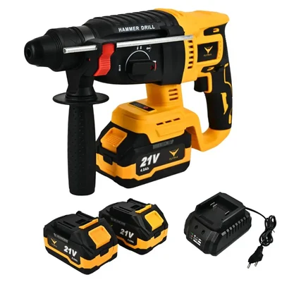 FLYMAX 26 mm 21V Cordless Rotary Hammer Drill With Battery & Charger