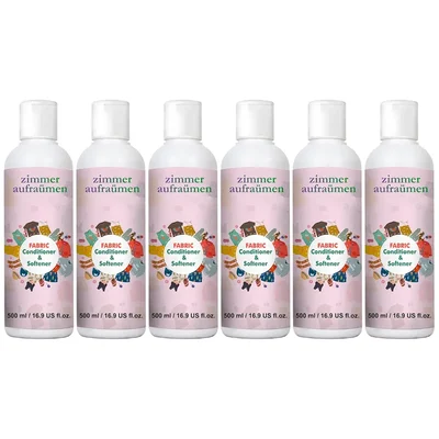 6 Pack of Zimmer Aufraumen 3L (500ml x 6pcs) Fabric Conditioner & Softener for Cotton, Linen, Delicate Fabrics, Rayon