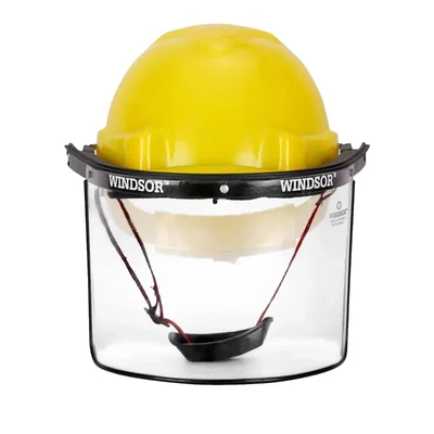 Windsor Ratchet Type Safety Helmet With 6 x 12 Inch Spring Face Shield