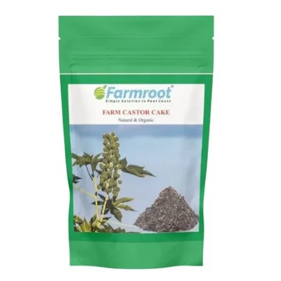 FARMROOT Farm Castor Cake Organic Fertilizer |1 Kg | (Pack of 5 Pieces)(Quantity-5 Pieces)