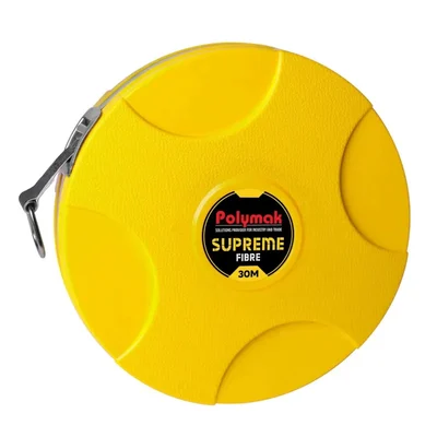 Polymak 30m Supreme Non-Conductive Fibreglass Measuring Tape with Waterproof Plastic Coating HT-P-TSF-30