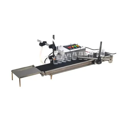 Mahalaxmi Machines Horizontal 10ml to 1000ml Milk/Butter Milk Filler Machine with Conveyor Belt