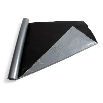 Singhal Silver/Black Agricultural Mulching Sheet, Mulch Film | Suitable for Garden and Nursery 400 Meter Roll-18 Micron(Size-3.28 feet)