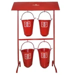 CHANDOKS Heavy-Duty Alloy Steel Fire 4 Bucket Set with Stand