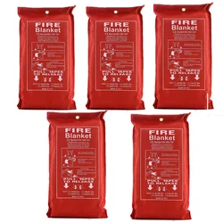 SENSE SAFETY Fire Blankets (5 Pack),Size-1m*2m-Flame Retardant Fiberglass for Kitchen, Fireplace, Grill, Car ,Camping