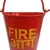 Fire Bucket Alloy Steel Iron Safety Fire Bucket for Fireplace Burning Wood Indoor Outdoor Ashes Carrier Container 9L Red Color  