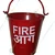 Fire Bucket Alloy Steel Iron Safety Fire Bucket for Fireplace Burning Wood Indoor Outdoor Ashes Carrier Container 9L Red Color  