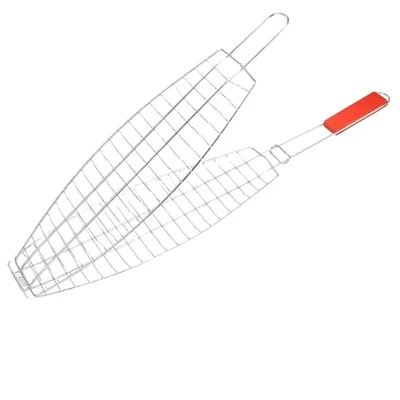 Pack of 2 | 22.8X11.4X1.7 inch BARBEQUE GRILL - ELECTRO POLISH STAINLESS STEEL FOR FISH
