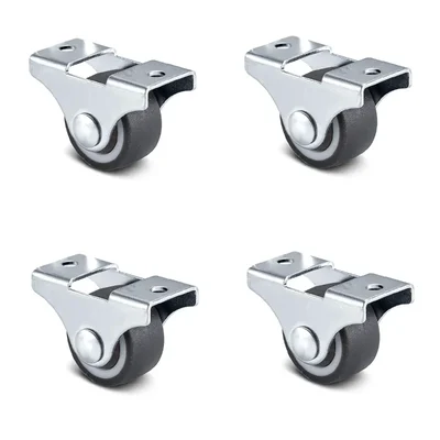 Ackwheel 4 Pcs 25 mm Single Fix Castor Wheel , 65 Kg Load Capacity,16 Gauge Steel Plate & 27 mm Overall Height ( A-117)