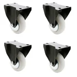 Premium Quality 200 x 50 mm Fix Castor Wheel, 5 mm Steel Plate (Pack Of 4 Pcs)