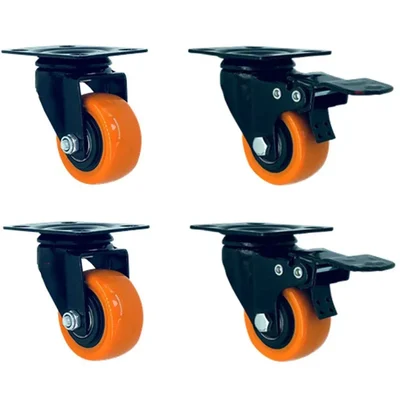 Prakash Pack Of 4 Heavy Duty 50 mm Fixed and Swivel With Brake Caster Wheel