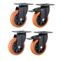 Prakash Pack Of 4 Heavy Duty 50 mm Fixed and Swivel With Brake Caster Wheel
