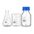 SBT Instruments Borosilicate Glass Measuring Conical Flask 25ml, Beaker 25ml & 50ml Reagent Bottle with Blue Screw Cap