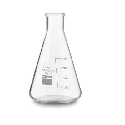 SBT Borosilicate 3.3 Glass 250ml Conical Flask with Graduation Marks for School, Collage, Laboratory