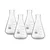 SBT 4 pcs Borosilicate 3.3 Glass 250ml Conical Flask with Graduation Marks for School, Collage, Laboratory