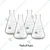SBT 4 pcs Borosilicate 3.3 Glass 250ml Conical Flask with Graduation Marks for School, Collage, Laboratory