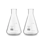 SBT 2 pcs Borosilicate 3.3 Glass 25ml Conical Flask with Graduation Marks for School, Collage, Laboratory