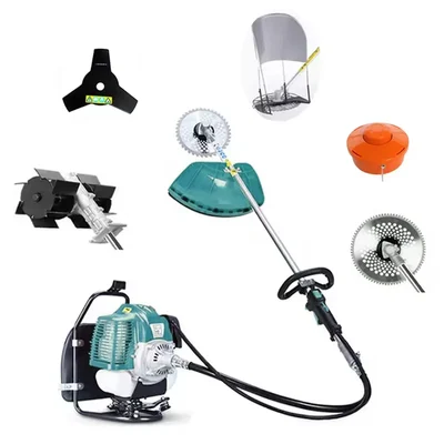 GRAMSTRONG Premium 4 Stroke 31 CC Backpack Brush Cutter With Flat Weeder Attachment