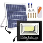 GIGAWATTS 100W Solar Flood Light with 15W Panel & Remote Control Rechargeable 6V Cool White Lights for Garden Lawn Camping And Outdoor Usage  