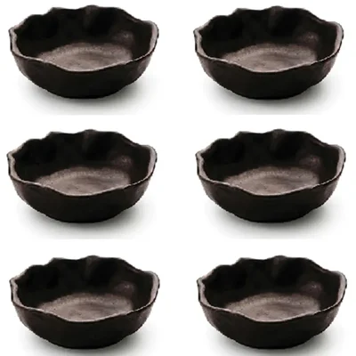 4.5 Inch (Pack of 6) Ceramic Flower Bowls for Dessert, Dips, and Snacks – Microwave & Dishwasher Safe Serving Bowls Set