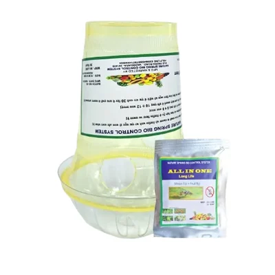 2 in 1 Melon Fly and Fruit Fly Trap with Lure for Pests, Flies and Insects (Pack of 6)