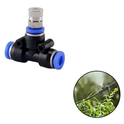 6mm Atomization Brass Fogger Nozzles with Tee Connector for Misting Fogging Spray Sprinkler (Pack Of 5)