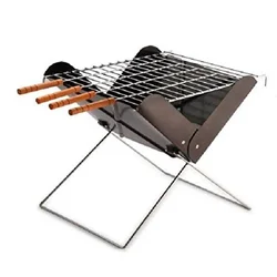 Portable Charcoal Barbeque Grill with 4 Skewers