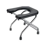 Sami ortho aids Stainless Steel Folding Shower Commode Chair with Padded U-Shaped Toilet