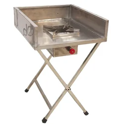Stand Type Foldable Single Burner Gas Bhatti with Backsplash and Stainless Steel Body