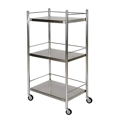 SS 16 x 16 x 29 inch, 3 Tier Commercial Heavy Duty Food Rolling Cart with Wheels for Kitchen, Restaurant