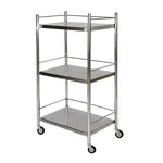 SS 16 x 16 x 29 inch, 3 Tier Commercial Heavy Duty Food Rolling Cart with Wheels for Kitchen, Restaurant