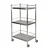 SS 16 x 16 x 29 inch, 3 Tier Commercial Heavy Duty Food Rolling Cart with Wheels for Kitchen, Restaurant