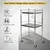 SS 16 x 16 x 29 inch, 3 Tier Commercial Heavy Duty Food Rolling Cart with Wheels for Kitchen, Restaurant