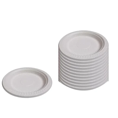 Cornstarch Round Plates, Biodegradable Food Serving Plate for Catering, Restaurant(Pack-50 pcs)