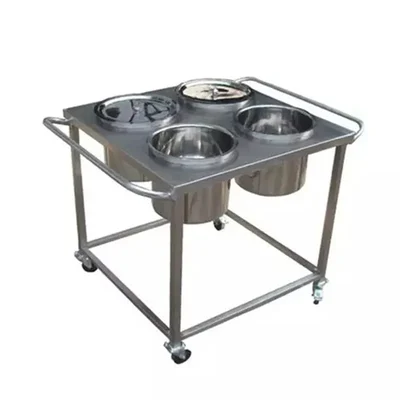 Commercial 4 Pot Stainless Steel Food Trolley