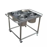 Commercial 4 Pot Stainless Steel Food Trolley