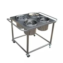 Commercial 4 Pot Stainless Steel Food Trolley