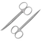 FORGESY SS (2 Pcs) Dressing Scissors 5 Inch Curved & Straight Surgical Instrument for Clinical Ward and First Aid Use