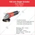 Forte 100 mm 750 Watt Waterproof Angle Grinder Back Switch with Accessories, 10500 RPM (FAG 100-7)