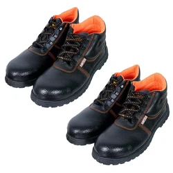 Premium Pack of 2 Safety Shoe - PVC Sole, High Ankle, Leather Material With Steel Toe(Size-7)