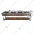 Mira Steel High Capacity Cooking Station 96x24x30 Inches SS Four Burner Range For Large Scale Institutional Kitchens
