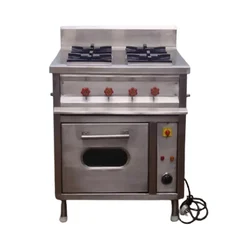 Four Gas Burner SS 304 Cooking Range With Electric Pizza Oven