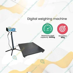 True Weight MS Checkered Platform Scale (Four Load Cell) Weighing Machine, 1000kg Capacity (TWP-1000) with 1-Year Warranty