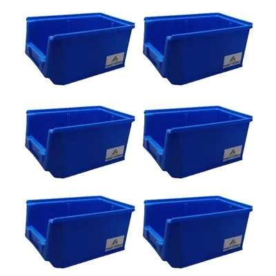 Avsar 230 x 150 x 120 mm FPO Blue Storage Bin, Premium HDPE Material (Bin-25) - Pack of 6