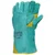 Frontier Split Leather, 16" Gauntlet Cuff, Heat Resistant, Green & Yellow Safety Gloves